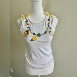 Disney Princess Belle Sequin Patch Tank with Bows Large